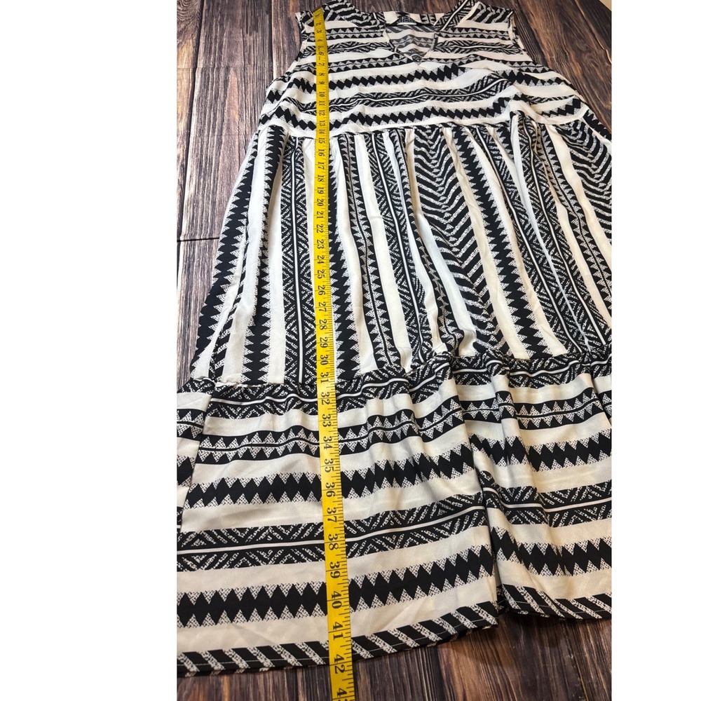 BloomChic Dress Womens 18 20 Black White Chevron Herringbone Sleeveless Tank - Picture 4 of 16